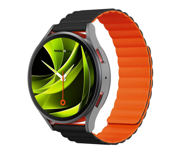 Mobile Origin Easy Strap Magnetic Watch Universal 20mm Black/Orange - 1502774 - zdjęcie